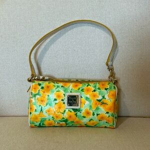 🥳27. DOONEY & BOURKE • Textured Leather Floral Mini Barrel Bag